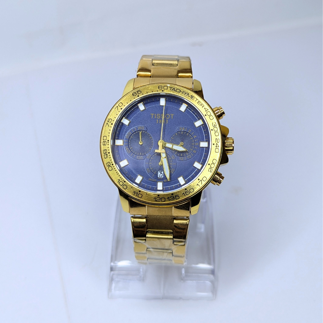 TST 1853 Chronograph Golden Chain Watch – Luxury Stainless Steel Men's Wristwatch