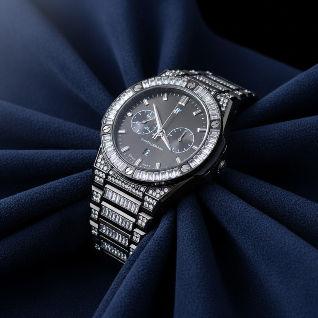 Silver Big Bang Iced Out Watch for Men | Luxury Diamond-Style